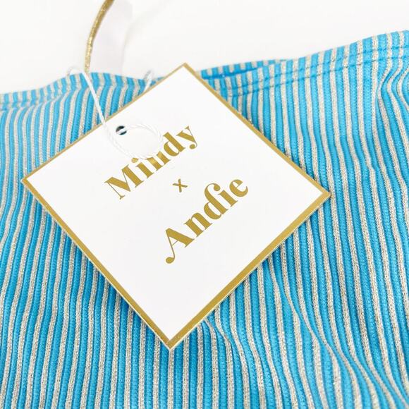 Andie Swim X Mindy The Bikini Bottoms Blue Stripe Brand NEW with Tags! XXXL - Picture 6 of 6